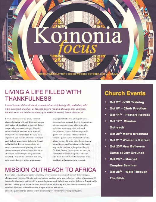 Seeking God Church Newsletter Template