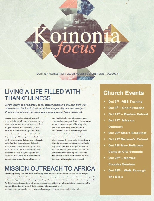 Spiritual Habits Church Newsletter Template