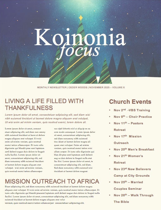 Merry Christmas Tree Church Newsletter
