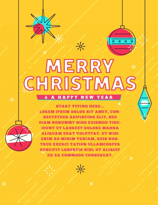 Merry Christmas Ornaments Church Flyer