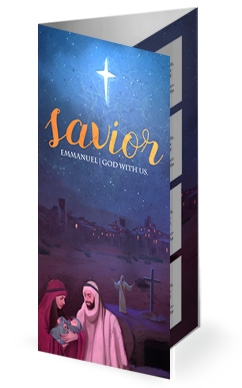 A Savior is Born Christmas Church Trifold Bulletin