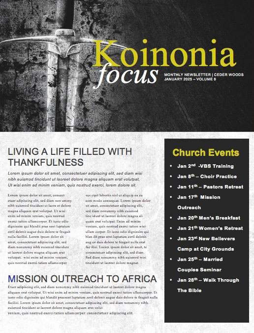 Mighty Warrior Church Newsletter