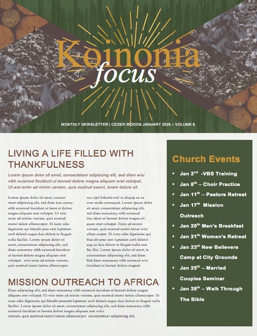 Winter Retreat Church Newsletter