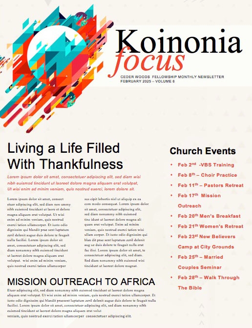 Faith In Action Church Newsletter