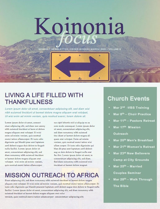Making Wise Choices Church Newsletter