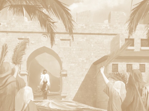 Palm Sunday Hosanna In The Highest Sepia Worship Background