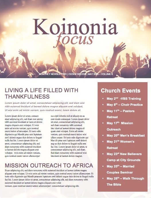 National Day of Prayer Worship Church Newsletter