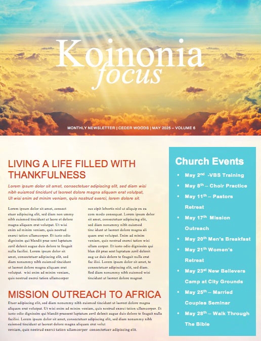 The Best Is Yet To Come Church Newsletter
