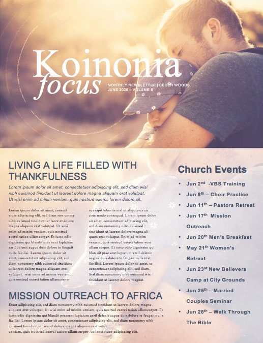 A Father's Love Church Father's Day Newsletter