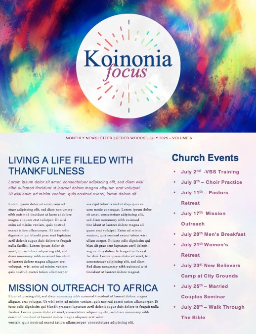 Christ the Center Church Newsletter Template