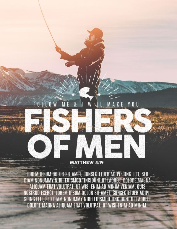 Fishers of Men Church Flyer Template