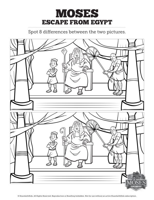 Exodus 2 Moses Escapes From Egypt Kids Spot the Difference