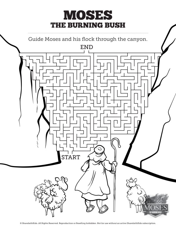 Exodus 3 Moses and the Burning Bush Bible Mazes