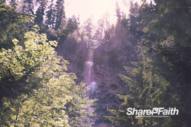 Sunlit Waterfall Church Motion Background