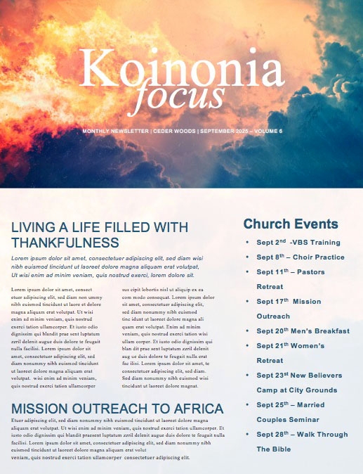 Now Or Never Church Newsletter Template