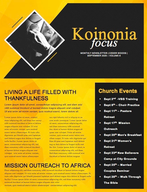 Pastor Appreciation Church Newsletter Template