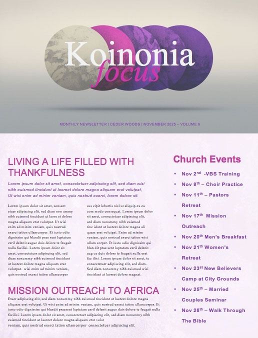 Advent Season of Preparation Newsletter Template