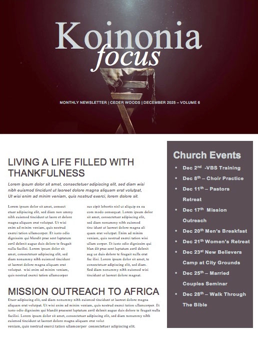 Manger Of Jesus Christmas Newsletter Template