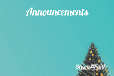 Christmas Tree Holiday Church Announcements Motion Graphic