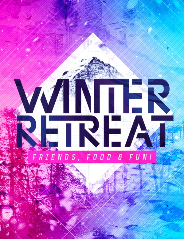 Winter Retreat Church Flyer Template