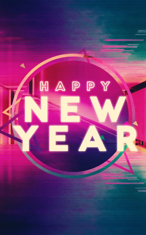 Happy New Year Modern Church Bulletin