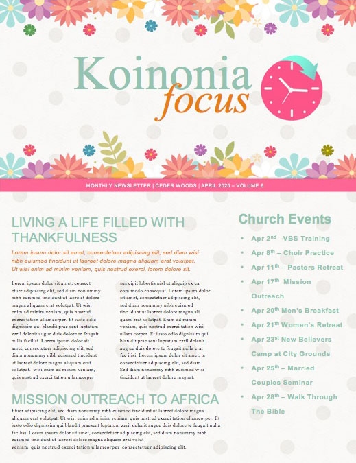 Daylight Saving Time Spring Forward Newsletter