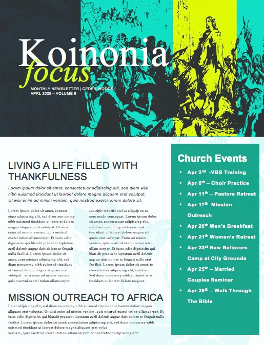 Palm Sunday Triumphal Entry Newsletter Template