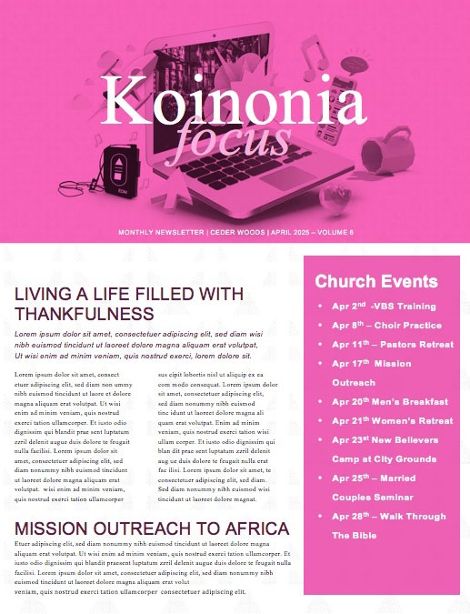 Distracted Church Newsletter Template