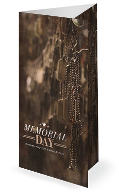 Memorial Day Dog Tags Church Trifold Bulletin