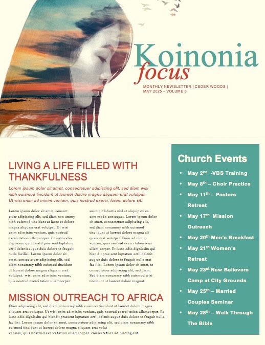 A Mother's Prayers Church Newsletter