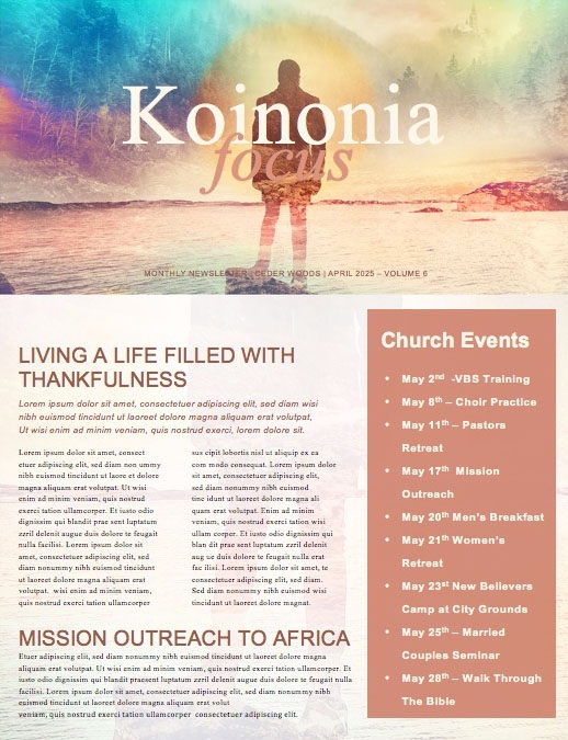 The Promised Land Church Newsletter Template