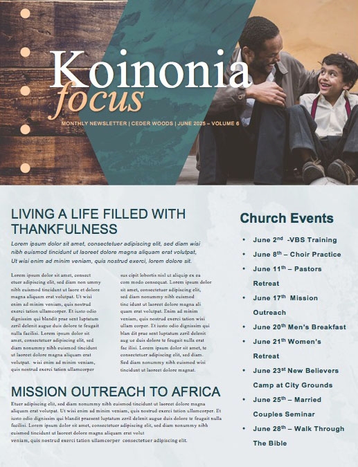 Father's Day Father & Son Church Newsletter