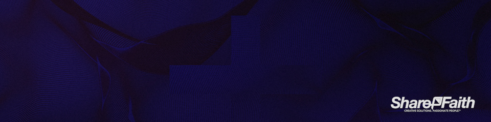 Dark Blue Particle Wave Cross Triple Wide Worship Background Video