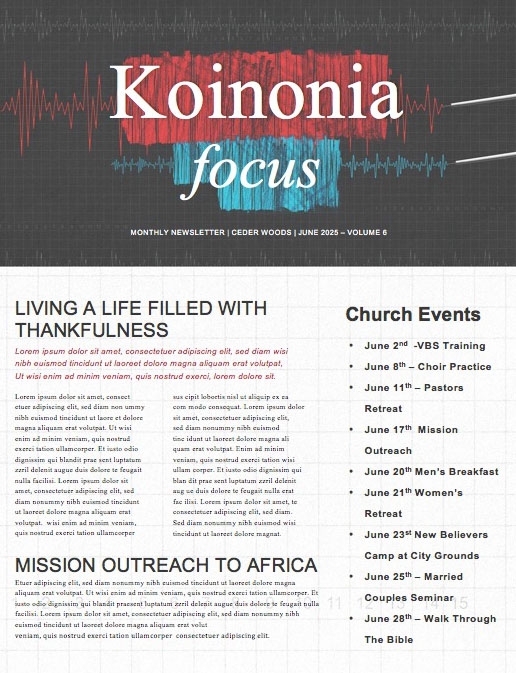 Honest To God Church Newsletter Template
