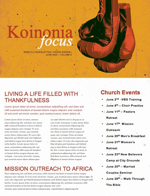Fight The Good Fight Of Faith Church Newsletter