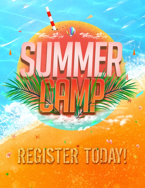 Church Summer Camp Beach Flyer Template