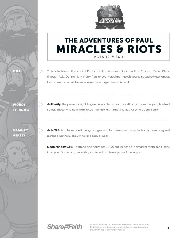 Acts 19 Miracles & Riots Curriculum