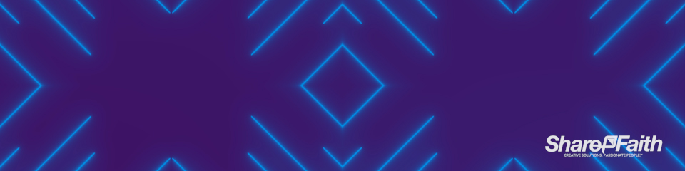 Blue Laser Kaleidoscope Triple Wide Worship Video