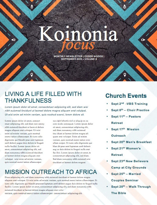 Road Trip Church Retreat Newsletter Template