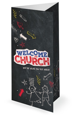Back To School Chalkboard Art Church Trifold Bulletin