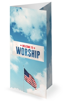 Veterans Day American Flag Trifold Bulletin