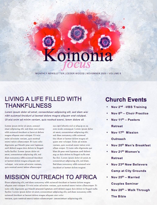 Remembrance Day Newsletter Template