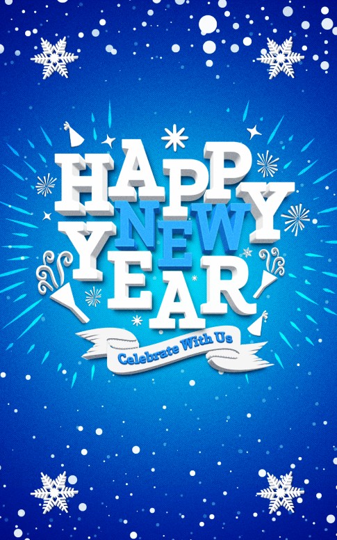 Happy New Year Winter Church Bulletin
