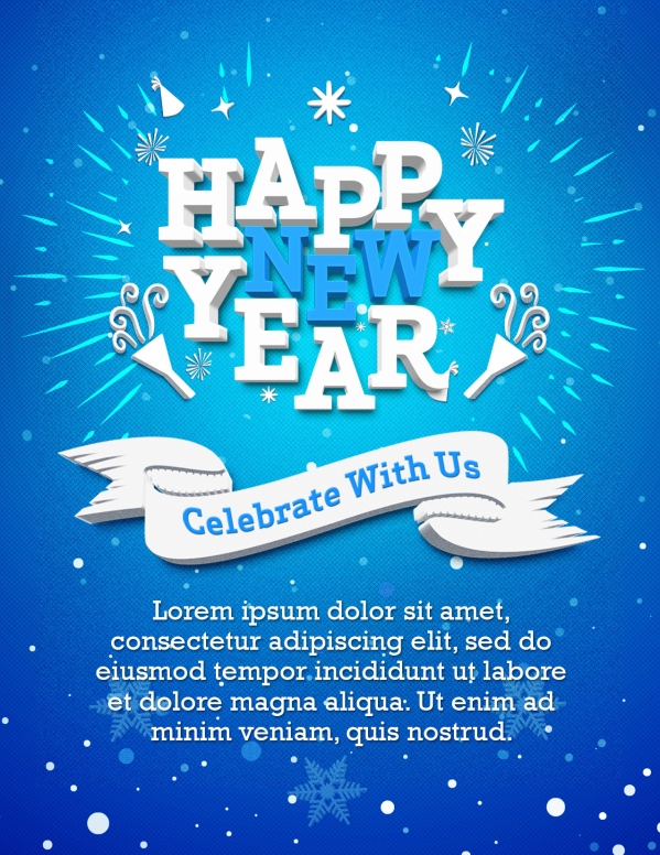 Happy New Year Winter Church Flyer