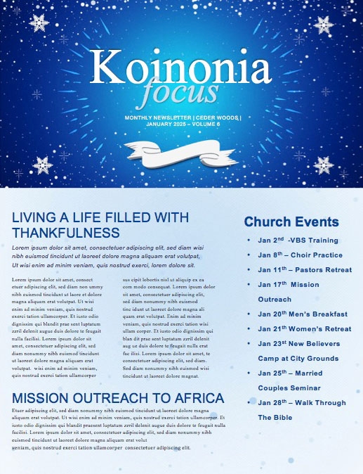 Happy New Year Winter Church Newsletter