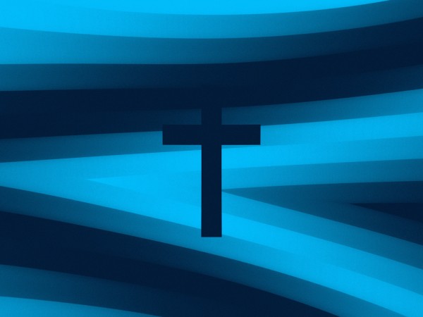 Pixel Waves Cross Worship Background