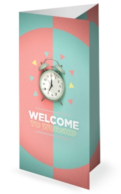 Spring Forward Alarm Clock Trifold Bulletin Cover