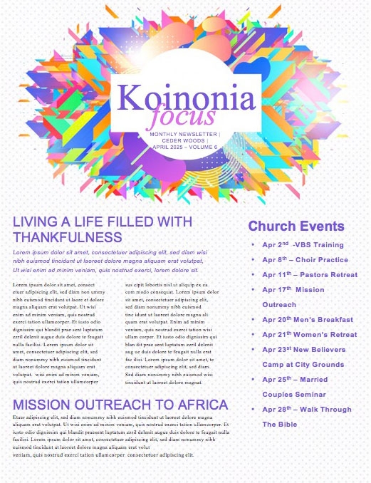 Church Easter Service Newsletter