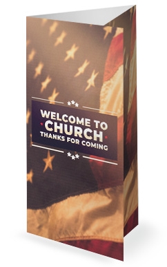 American Flag Memorial Day Service Trifold Bulletin