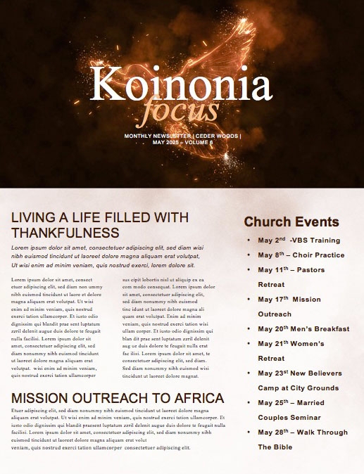Fire Of The Spirit Pentecost Sunday Newsletter